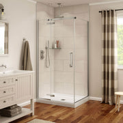 Maax Davana Rectangular 42 x 34 x 75 in 8mm Pivot Shower Door for Corner Installation