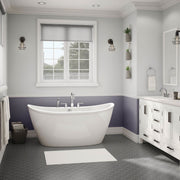 Maax Delsia 6032 AcrylX Freestanding Center Drain Bathtub in White with Black Skirt