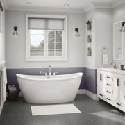 Maax Delsia 6636 AcrylX Freestanding Center Drain Bathtub in White with Black Skirt