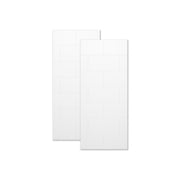 Maax Denso 36 in Solid Surface Glue up Two-Piece Wall Kit in White