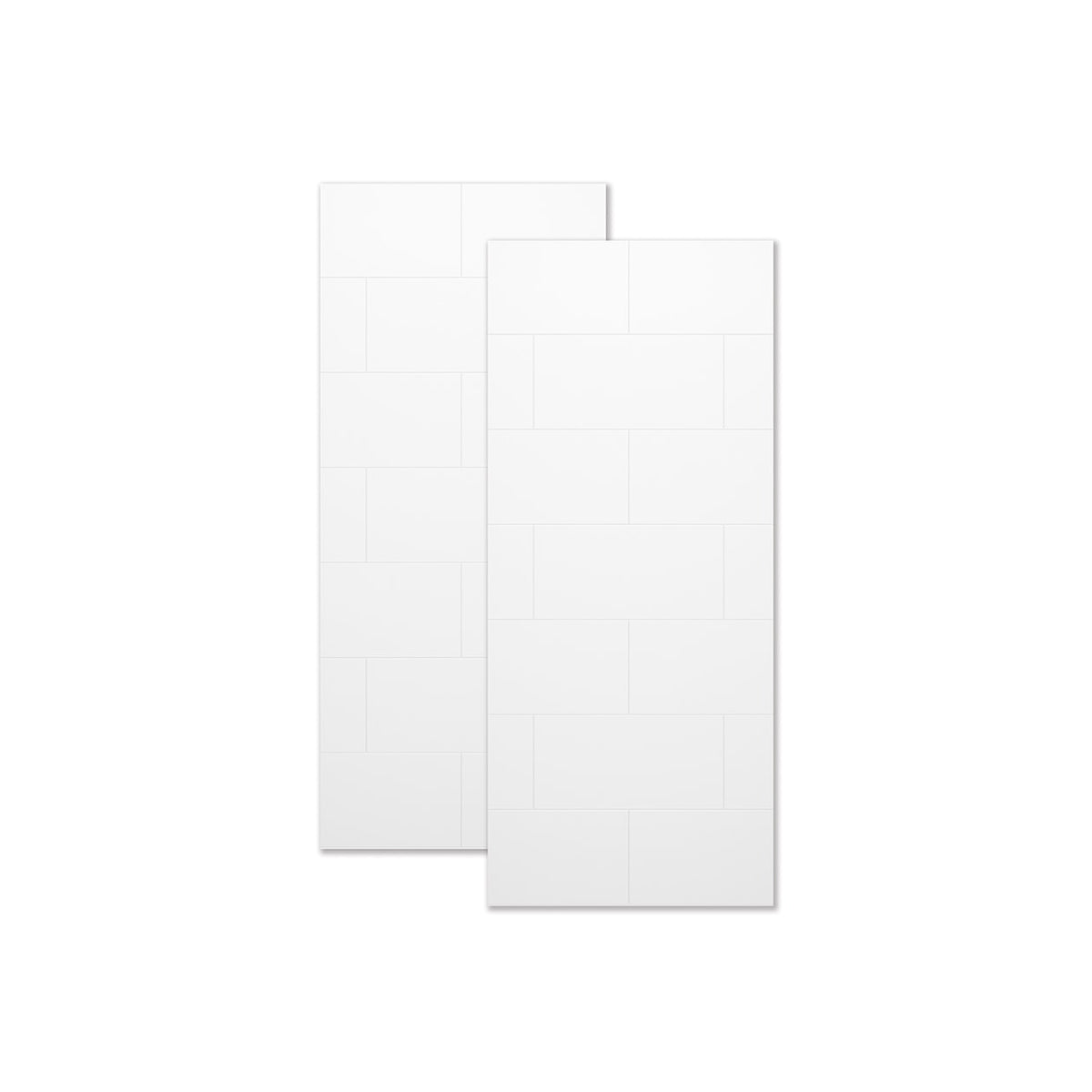 Maax Denso 36 in Solid Surface Glue up Two-Piece Wall Kit in White