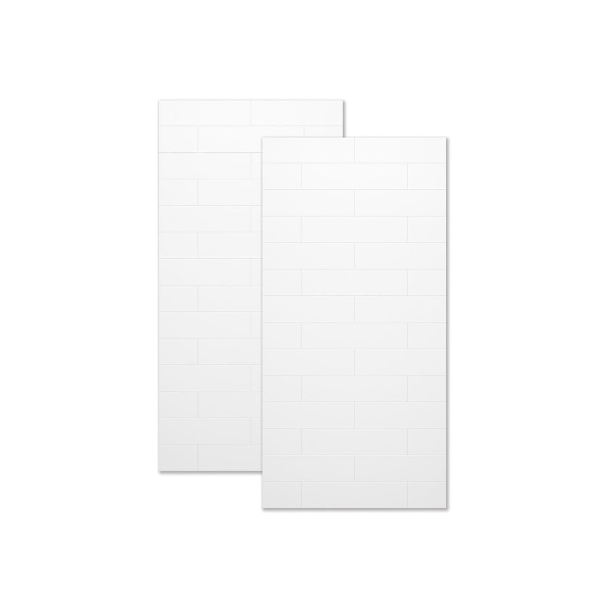 Maax Denso 42 in Solid Surface Glue up Two-Piece Wall Kit in White