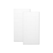 Maax Denso 42 in Solid Surface Glue up Two-Piece Wall Kit in White