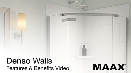 Denso 50 in. Solid Surface Glue up Back Wall in White - Plumbing Market