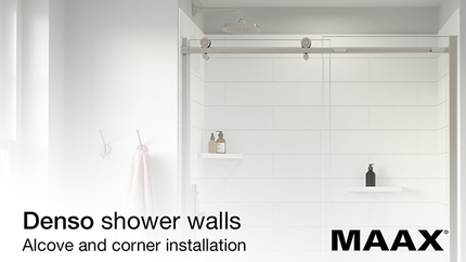 Denso 36 in. Solid Surface Glue up Two-Piece Wall Kit in White - Plumbing Market