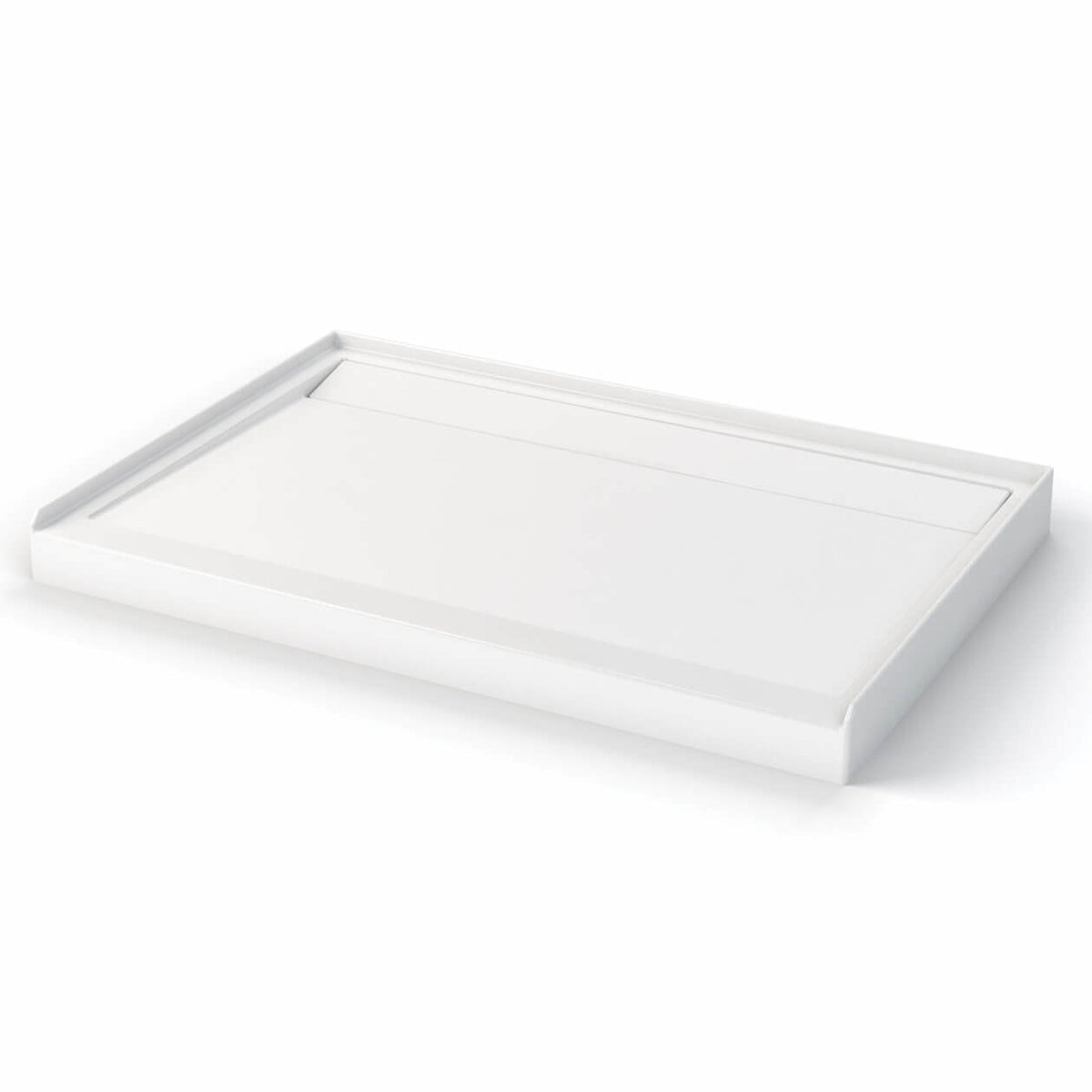 Maax Distinct 48 48 x 32 Acrylic Alcove or Corner Shower Base with Back Center Drain in White - image 3