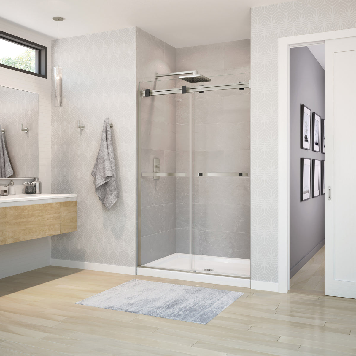 Maax Duel 44-47 x 70 1/2-74 in 8 mm Bypass Shower Door for Alcove Installation - image 14