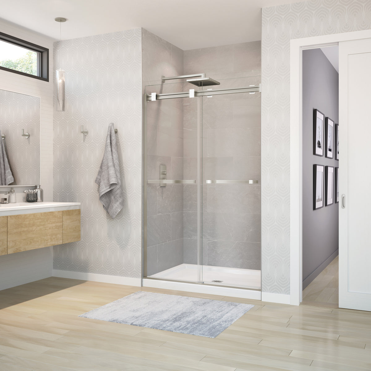 Maax Duel 44-47 x 70 1/2-74 in 8 mm Bypass Shower Door for Alcove Installation - image 18