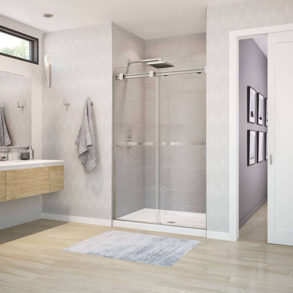 Maax Duel 44-47 x 70 1/2-74 in 8 mm Bypass Shower Door for Alcove Installation - image 22