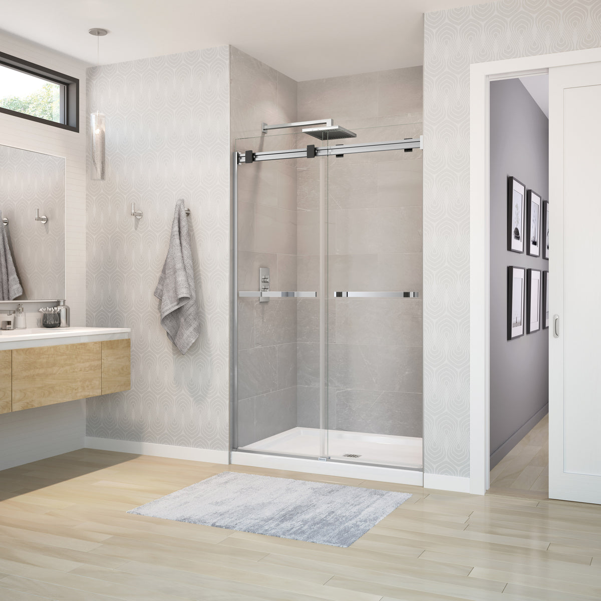 Maax Duel 44-47 x 70 1/2-74 in 8 mm Bypass Shower Door for Alcove Installation - image 31