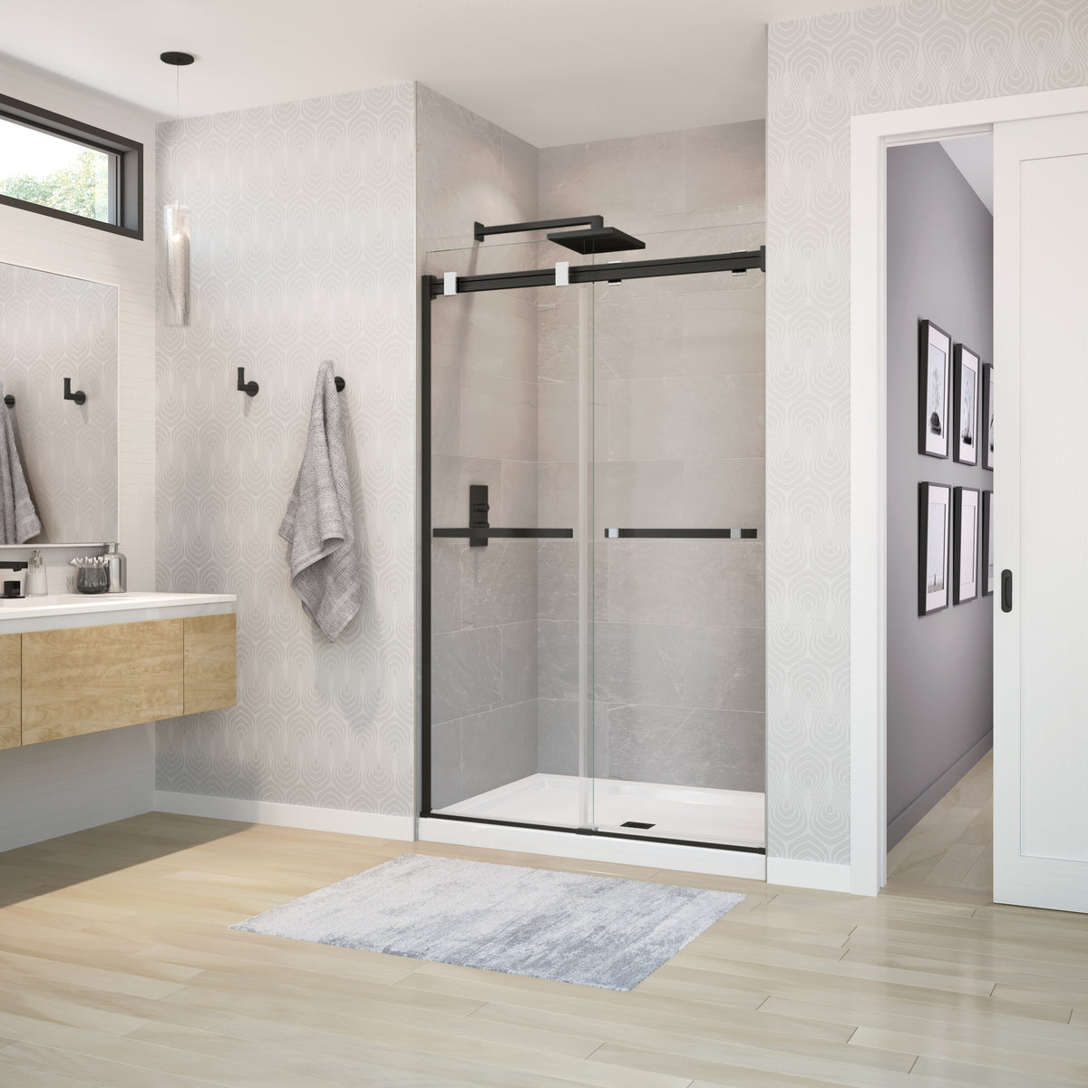 Maax Duel 44-47 x 70 1/2-74 in 8 mm Bypass Shower Door for Alcove Installation - image 35