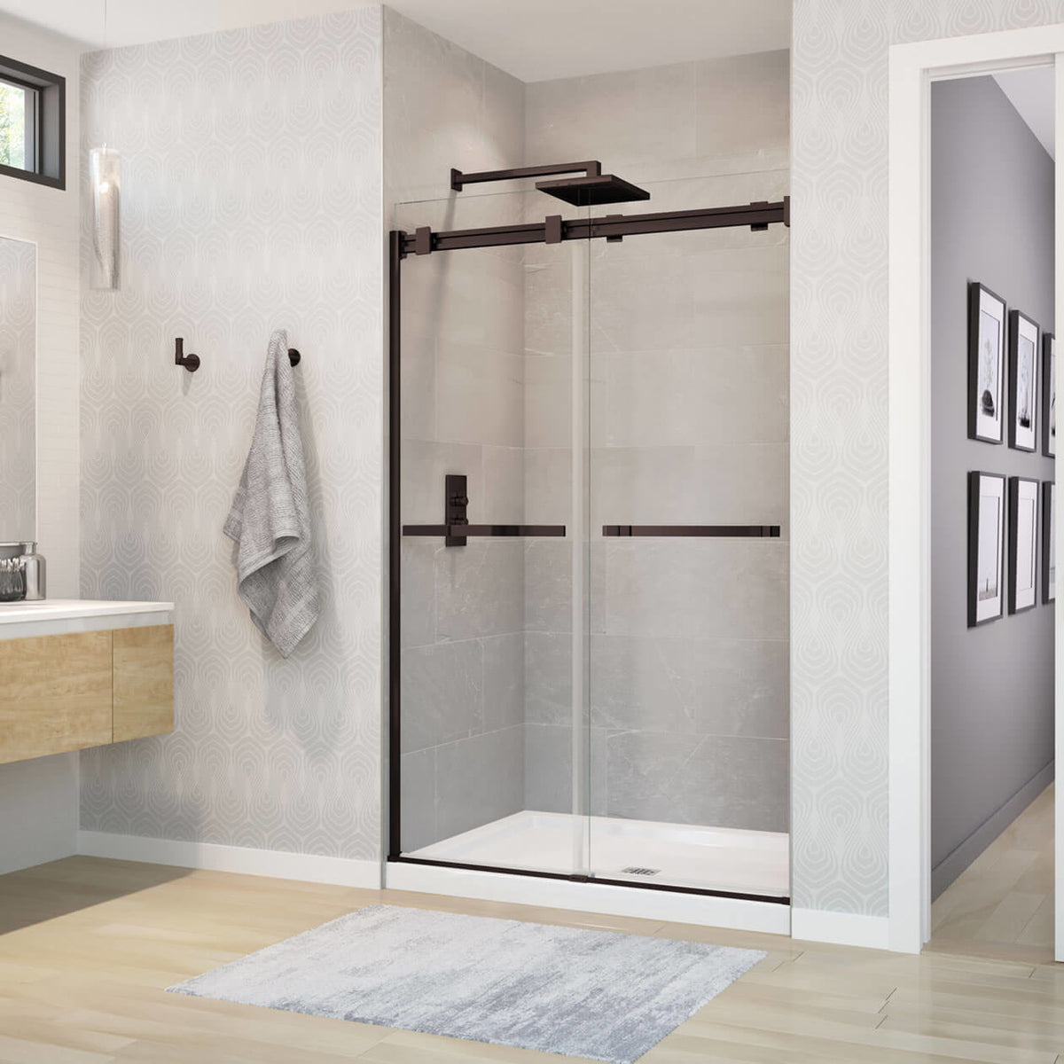 Maax Duel 44-47 x 70 1/2-74 in 8 mm Bypass Shower Door for Alcove Installation - image 6