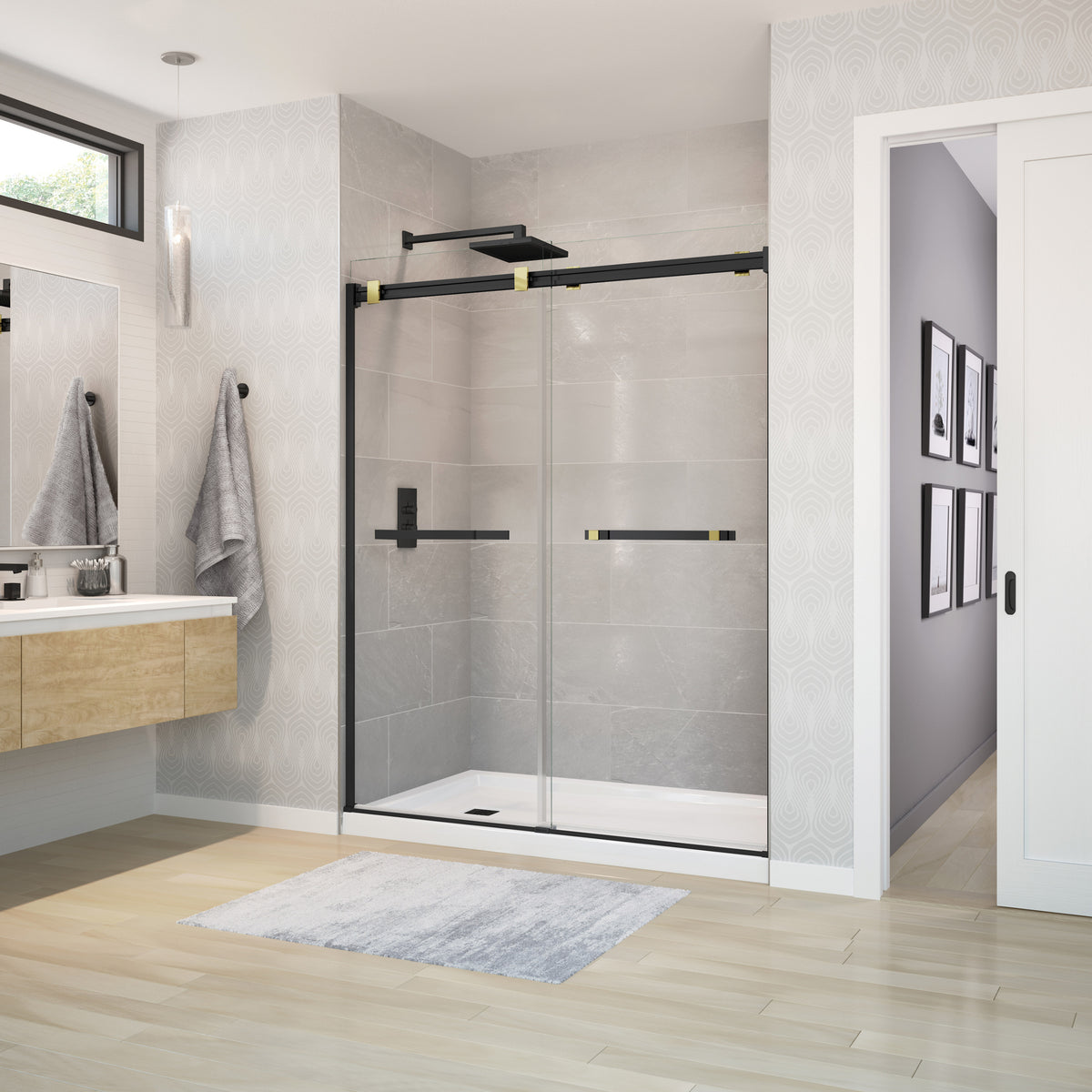 Maax Duel 56-58 ½ x 70 ½-74 in 8mm Bypass Shower Door for Alcove Installation - image 38