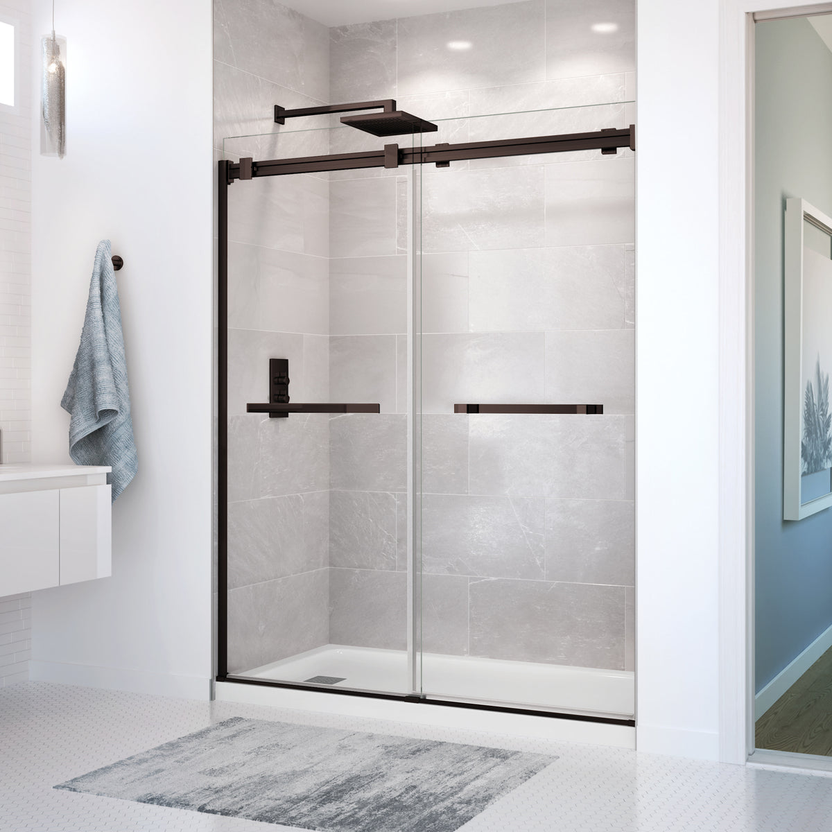 Maax Duel 56-58 ½ x 70 ½-74 in 8mm Bypass Shower Door for Alcove Installation - image 6