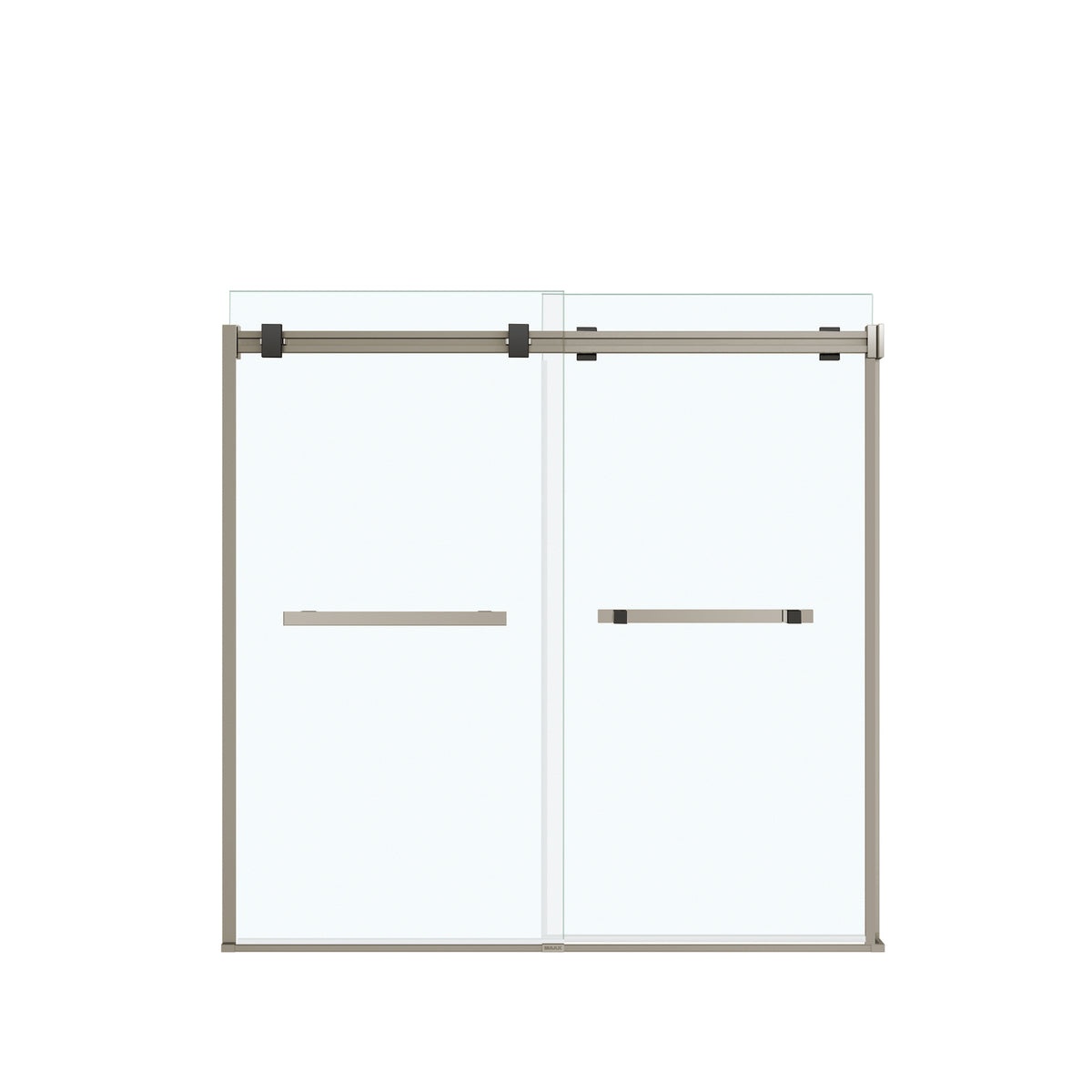 Maax Duel 56-59 x 55 ½ x 59 in 8 mm Bypass Tub Door for Alcove Installation with Clear glass in Chrome & Matte Black - image 16