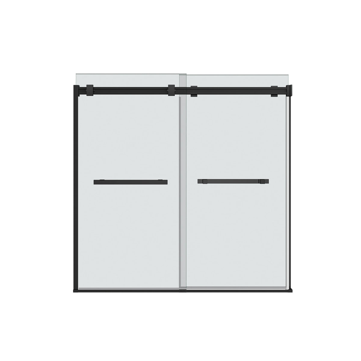 Maax Duel 56-59 x 55 ½ x 59 in 8 mm Bypass Tub Door for Alcove Installation with Clear glass in Chrome & Matte Black - image 29