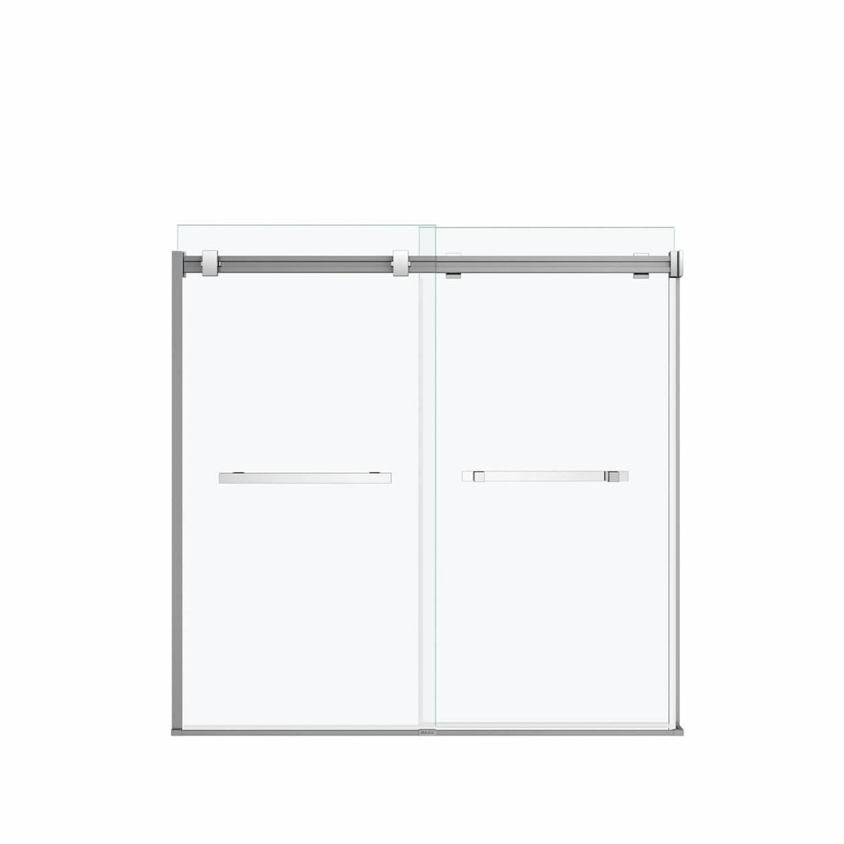 Maax Duel 56-59 x 55 ½ x 59 in 8 mm Bypass Tub Door for Alcove Installation with Clear glass in Chrome & Matte Black - image 3