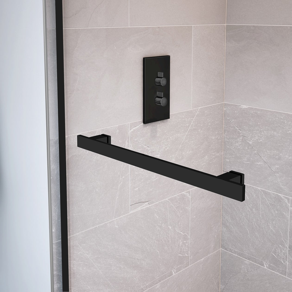 Maax Duel 56-59 x 55 ½ x 59 in 8 mm Bypass Tub Door for Alcove Installation with Clear glass in Chrome & Matte Black - image 30