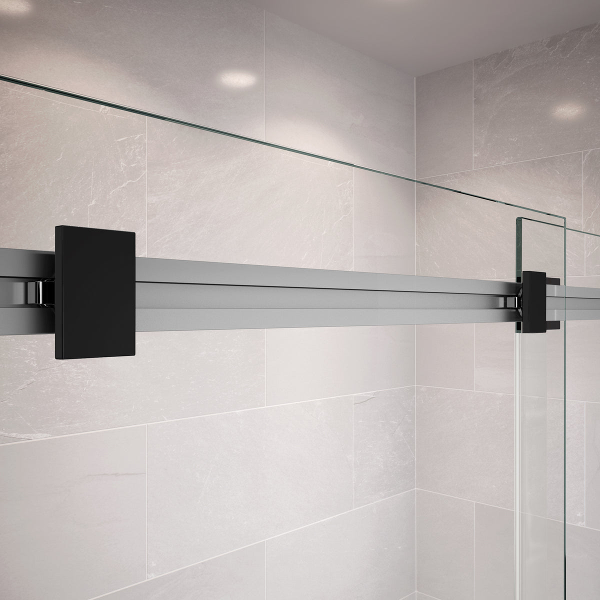 Maax Duel 56-59 x 55 ½ x 59 in 8 mm Bypass Tub Door for Alcove Installation with Clear glass in Chrome & Matte Black - image 32