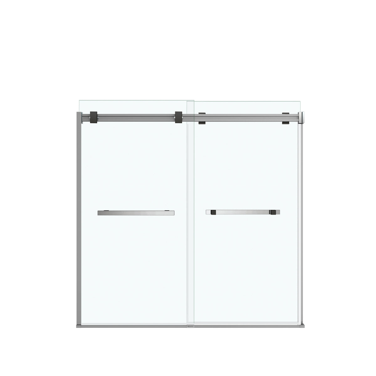Maax Duel 56-59 x 55 ½ x 59 in 8 mm Bypass Tub Door for Alcove Installation with Clear glass in Chrome & Matte Black - image 33