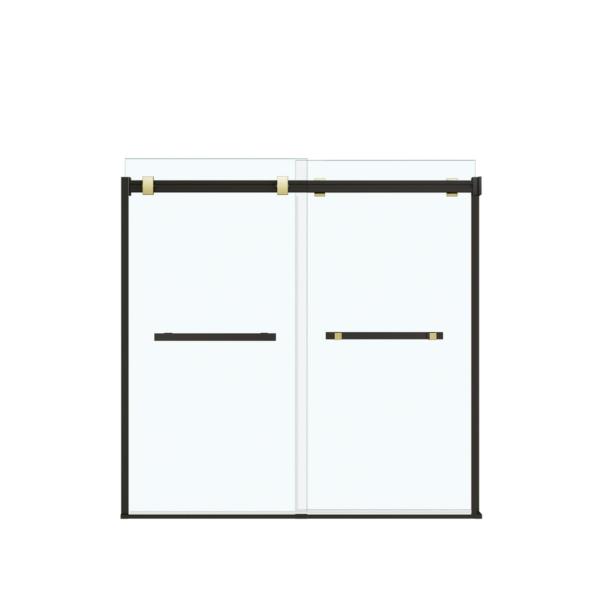 Maax Duel 56-59 x 55 ½ x 59 in 8 mm Bypass Tub Door for Alcove Installation with Clear glass in Chrome & Matte Black - image 42