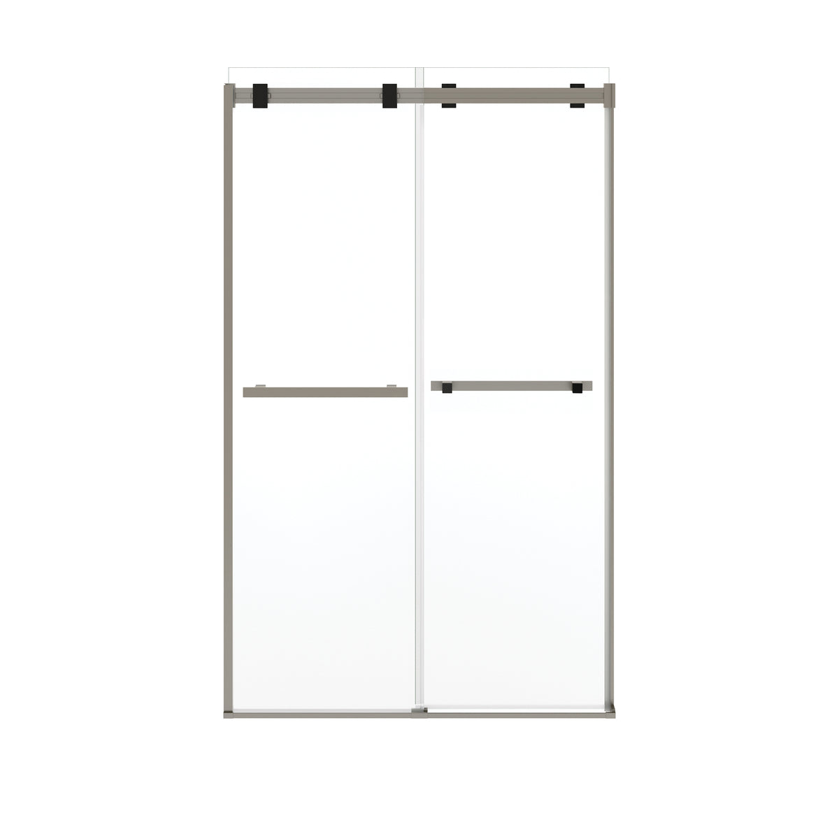 Maax Duel Alto 44-47 X 78 in 8mm Bypass Shower Door for Alcove Installation with GlassShield glass in Brushed Nickel & Matte Black - image 13