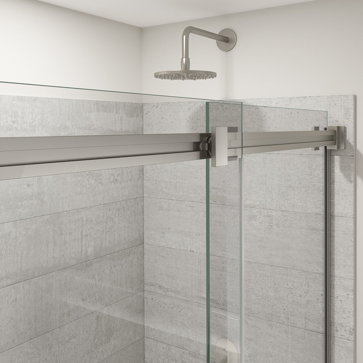Maax Duel Alto 44-47 X 78 in 8mm Bypass Shower Door for Alcove Installation with GlassShield glass in Brushed Nickel & Matte Black - image 25