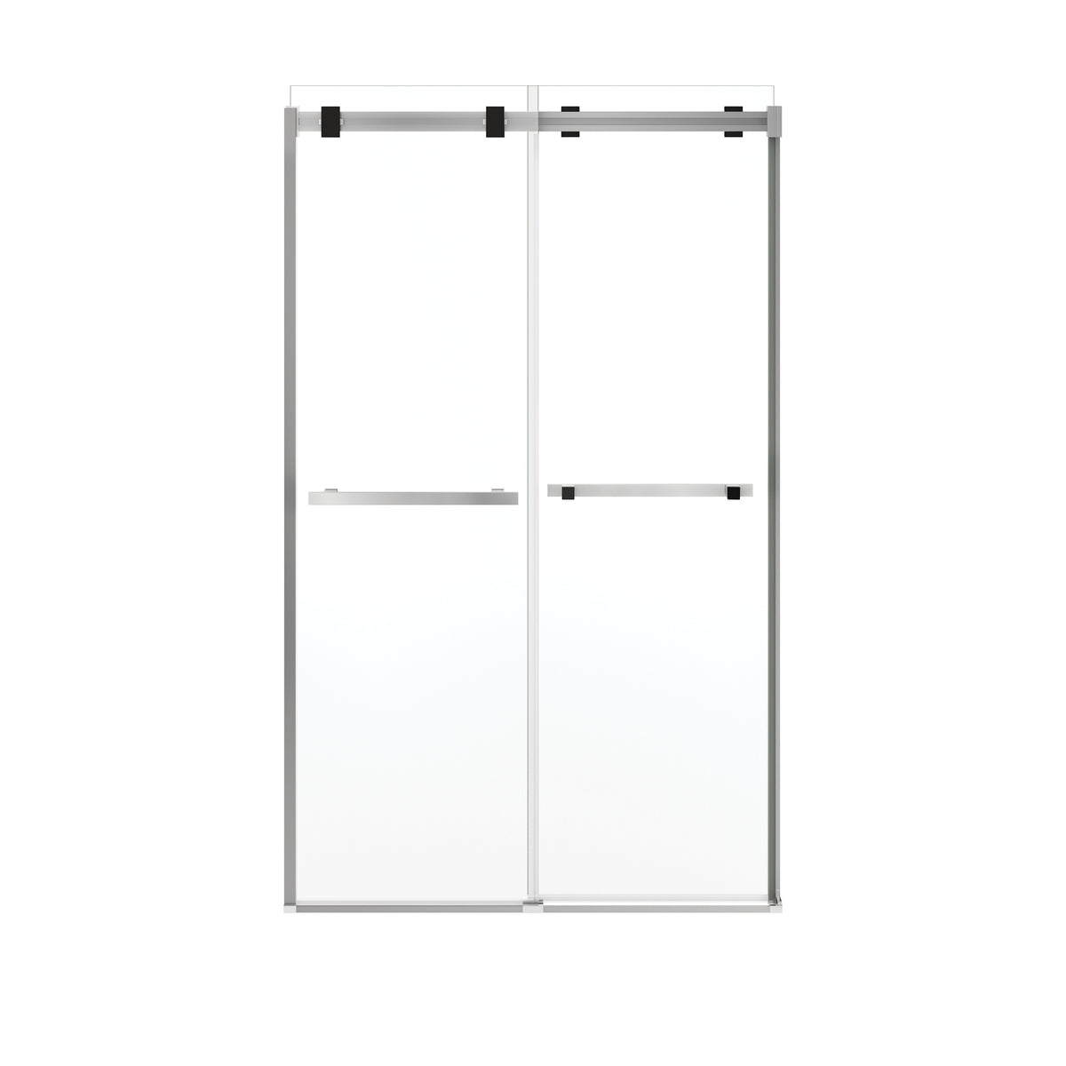 Maax Duel Alto 44-47 X 78 in 8mm Bypass Shower Door for Alcove Installation with GlassShield glass in Brushed Nickel & Matte Black - image 33