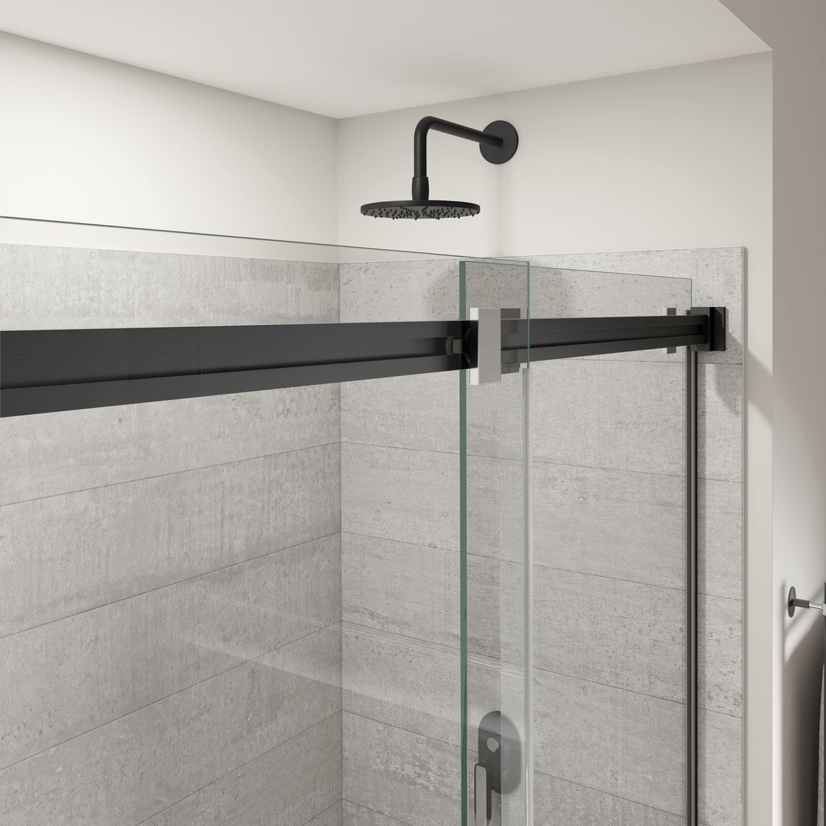 Maax Duel Alto 44-47 X 78 in 8mm Bypass Shower Door for Alcove Installation with GlassShield glass in Brushed Nickel & Matte Black - image 40
