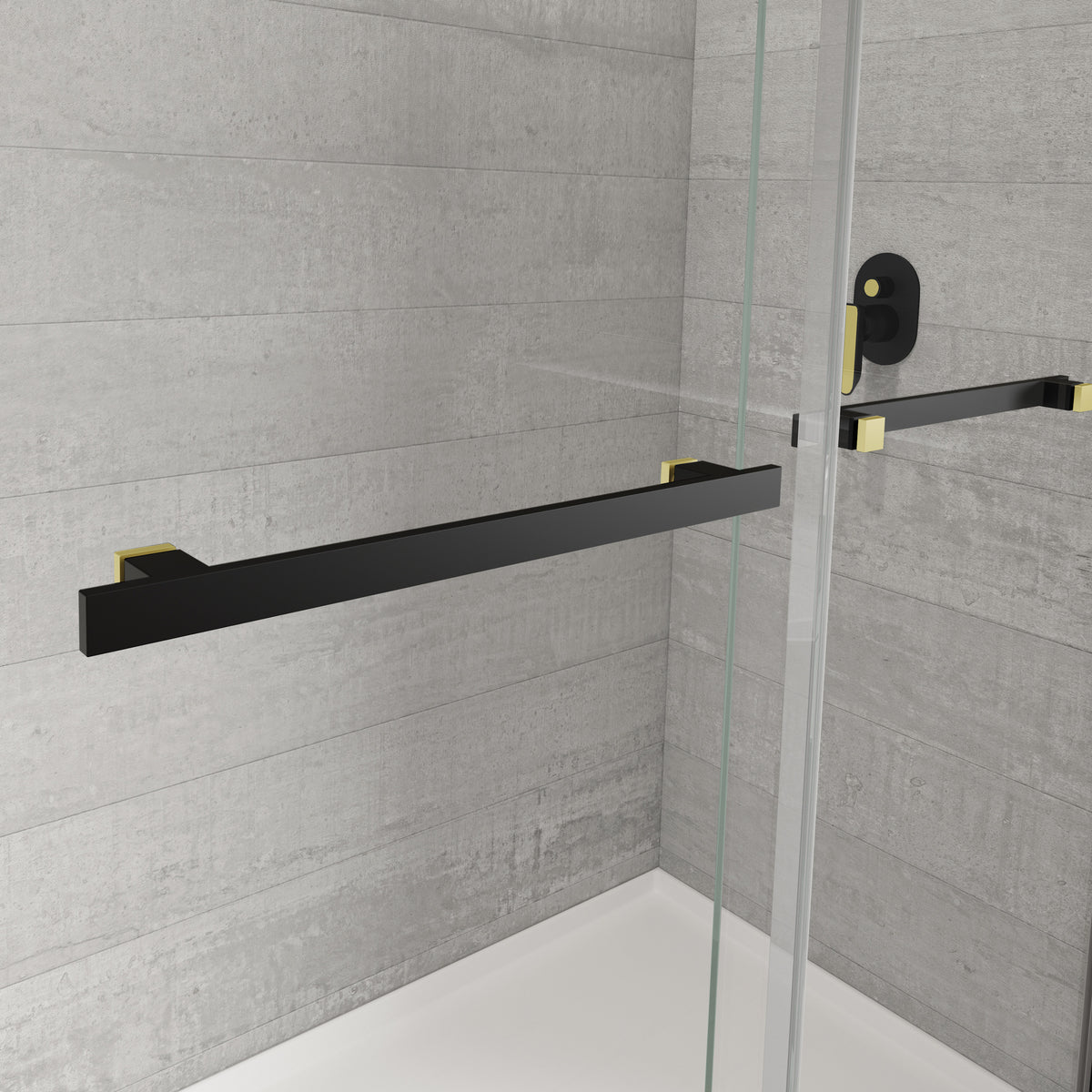 Maax Duel Alto 44-47 X 78 in 8mm Bypass Shower Door for Alcove Installation with GlassShield glass in Brushed Nickel & Matte Black - image 44