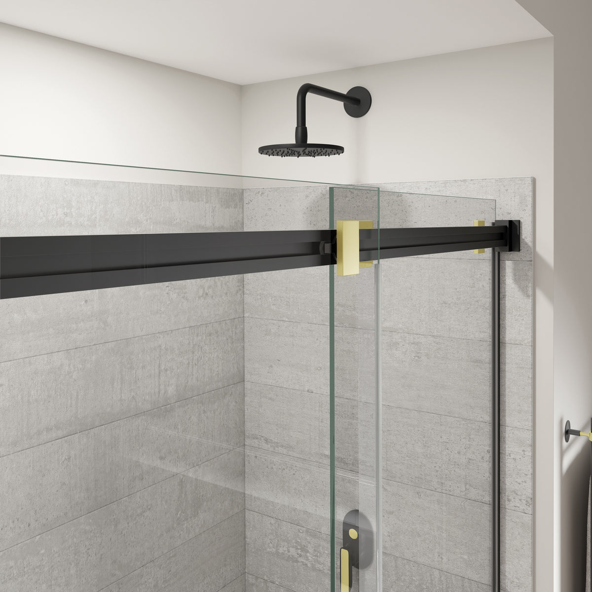 Maax Duel Alto 44-47 X 78 in 8mm Bypass Shower Door for Alcove Installation with GlassShield glass in Brushed Nickel & Matte Black - image 45