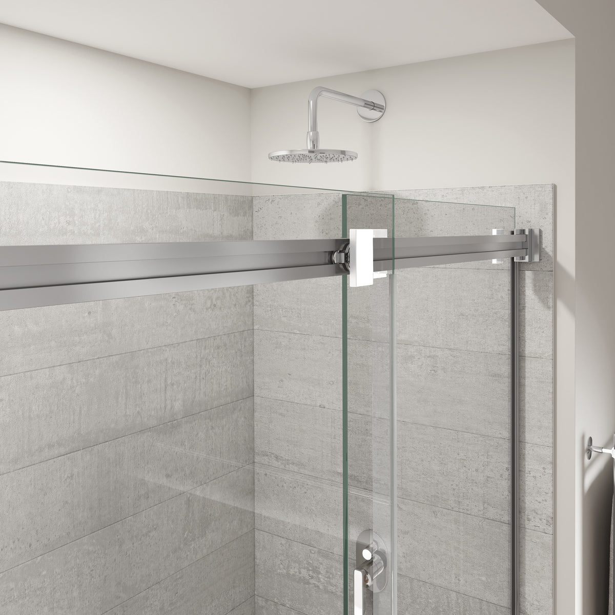 Maax Duel Alto 56-59 X 78 in 8mm Bypass Shower Door for Alcove Installation with GlassShield glass in Chrome & Matte White - image 10
