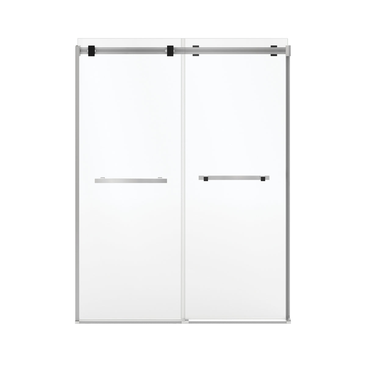 Maax Duel Alto 56-59 X 78 in 8mm Bypass Shower Door for Alcove Installation with GlassShield glass in Chrome & Matte White - image 33
