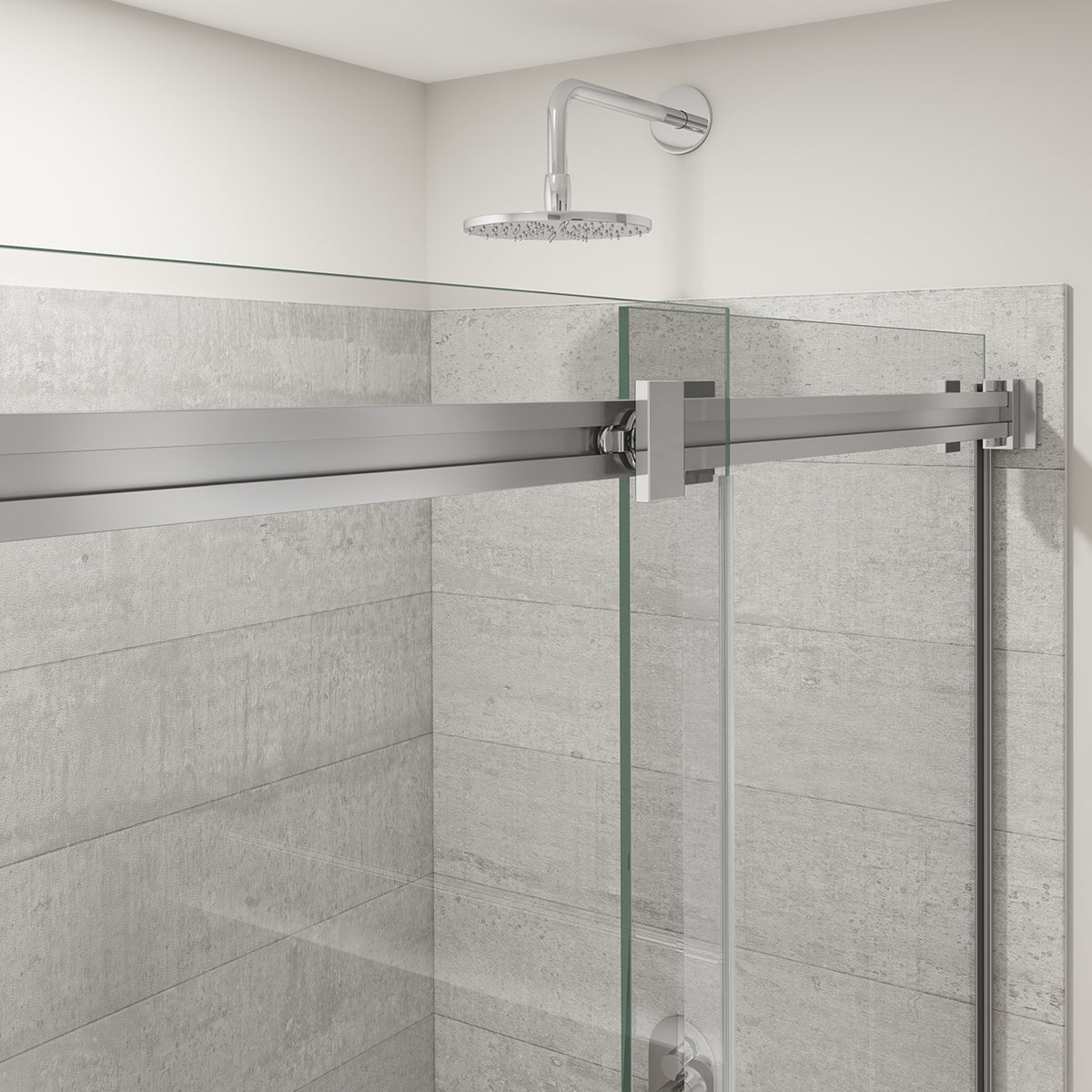 Maax Duel Alto 56-59 X 78 in 8mm Bypass Shower Door for Alcove Installation with GlassShield glass in Chrome & Matte White - image 5