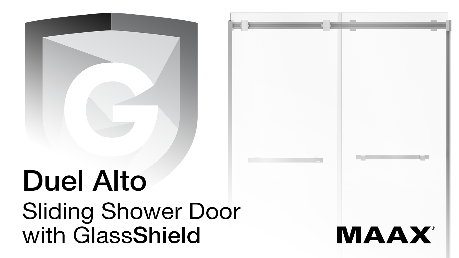 Duel Alto 44-47 X 78 in. 8mm Bypass Shower Door for Alcove Installation with GlassShield® glass in Matte Black - Plumbing Market