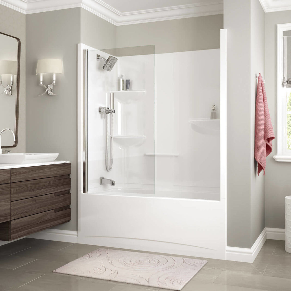 Maax Edge 30 x 55 ½ in 6 mm Tub Screen for Alcove Installation with Clear glass in Chrome