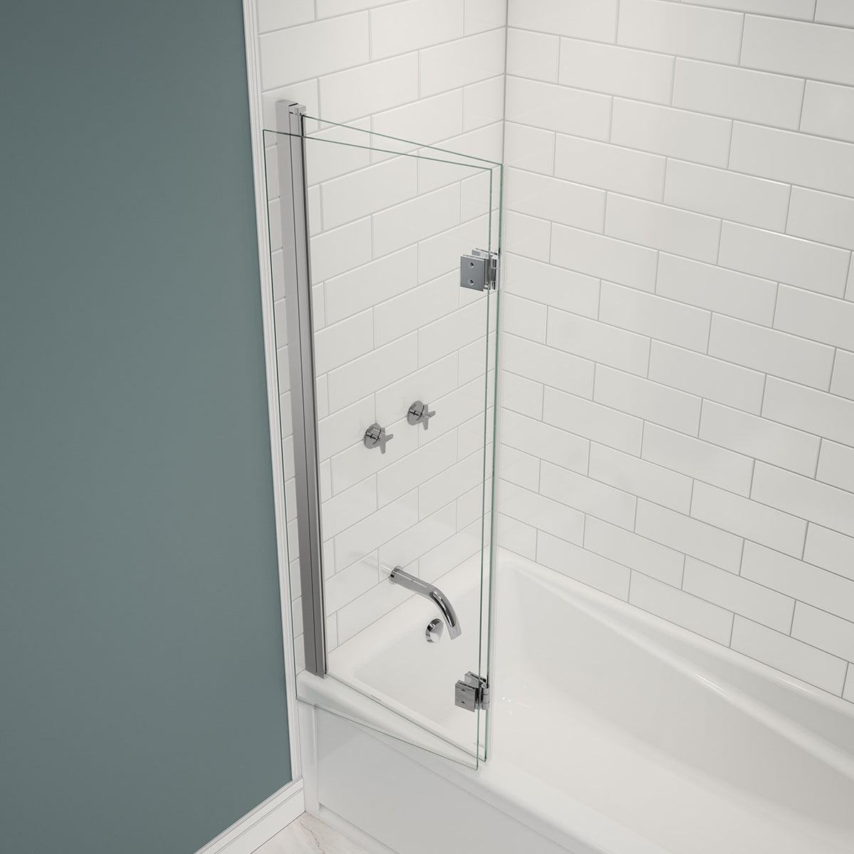 Maax Edge Access 42 x 56 in 6 mm Pivot Tub Screen for Alcove Installation - image 3