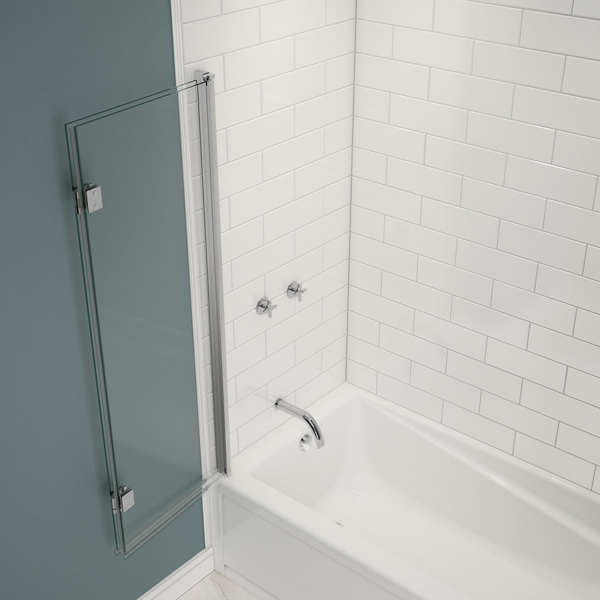 Maax Edge Access 42 x 56 in 6 mm Pivot Tub Screen for Alcove Installation - image 4