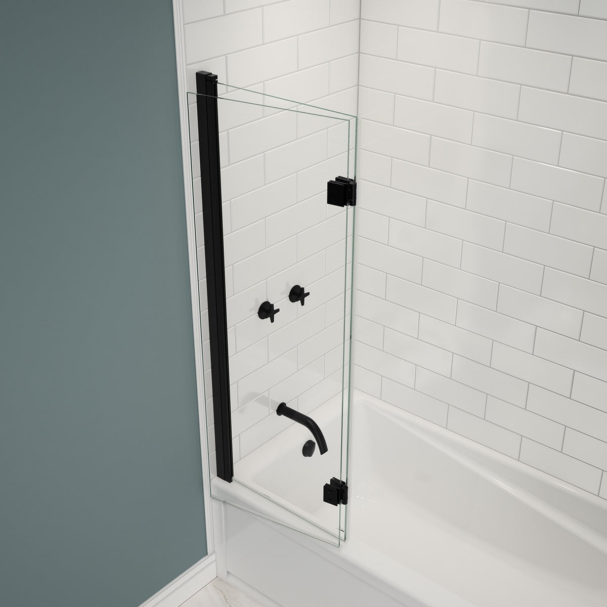 Maax Edge Access 42 x 56 in 6 mm Pivot Tub Screen for Alcove Installation - image 8