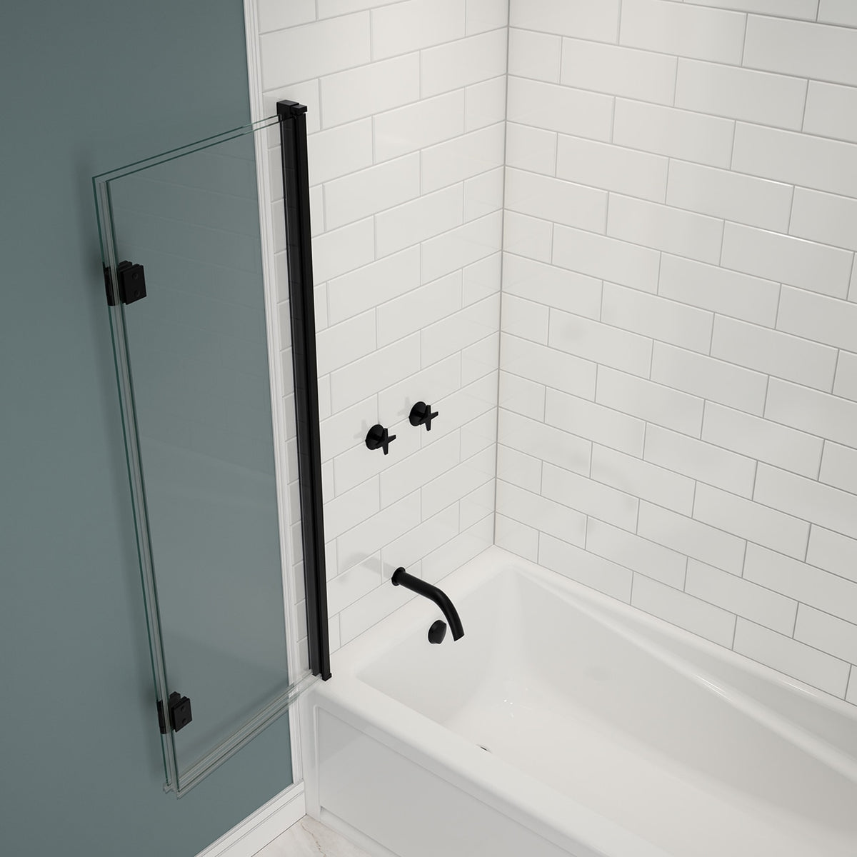 Maax Edge Access 42 x 56 in 6 mm Pivot Tub Screen for Alcove Installation - image 9