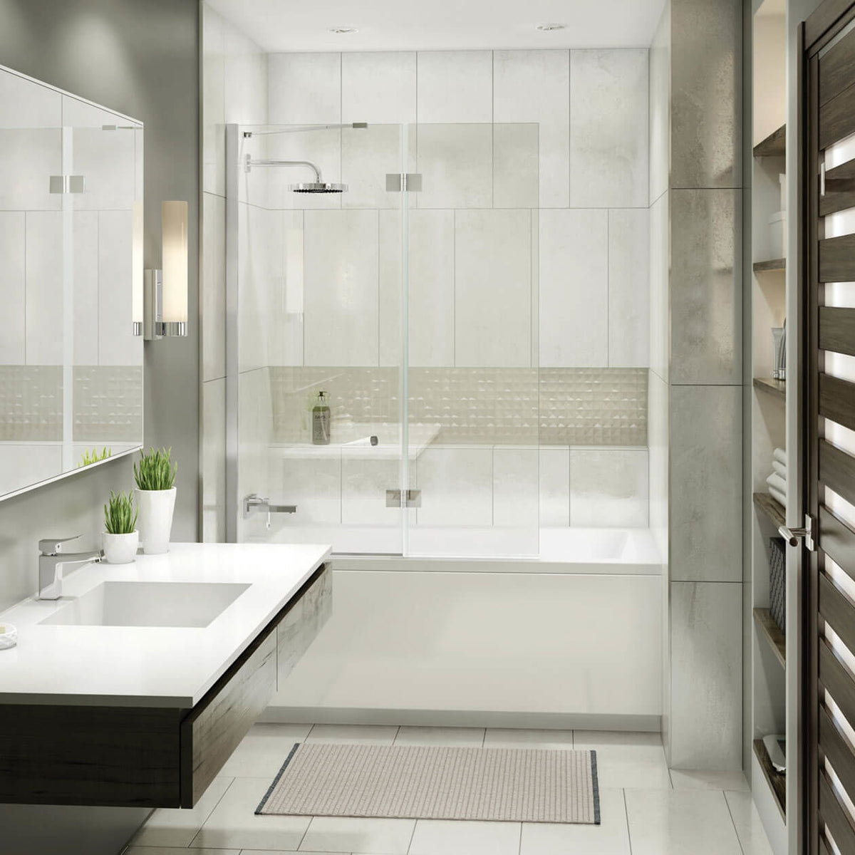 Maax Edge Duo 42 x 58 in 8 mm Pivot Tub Screen for Alcove Installation