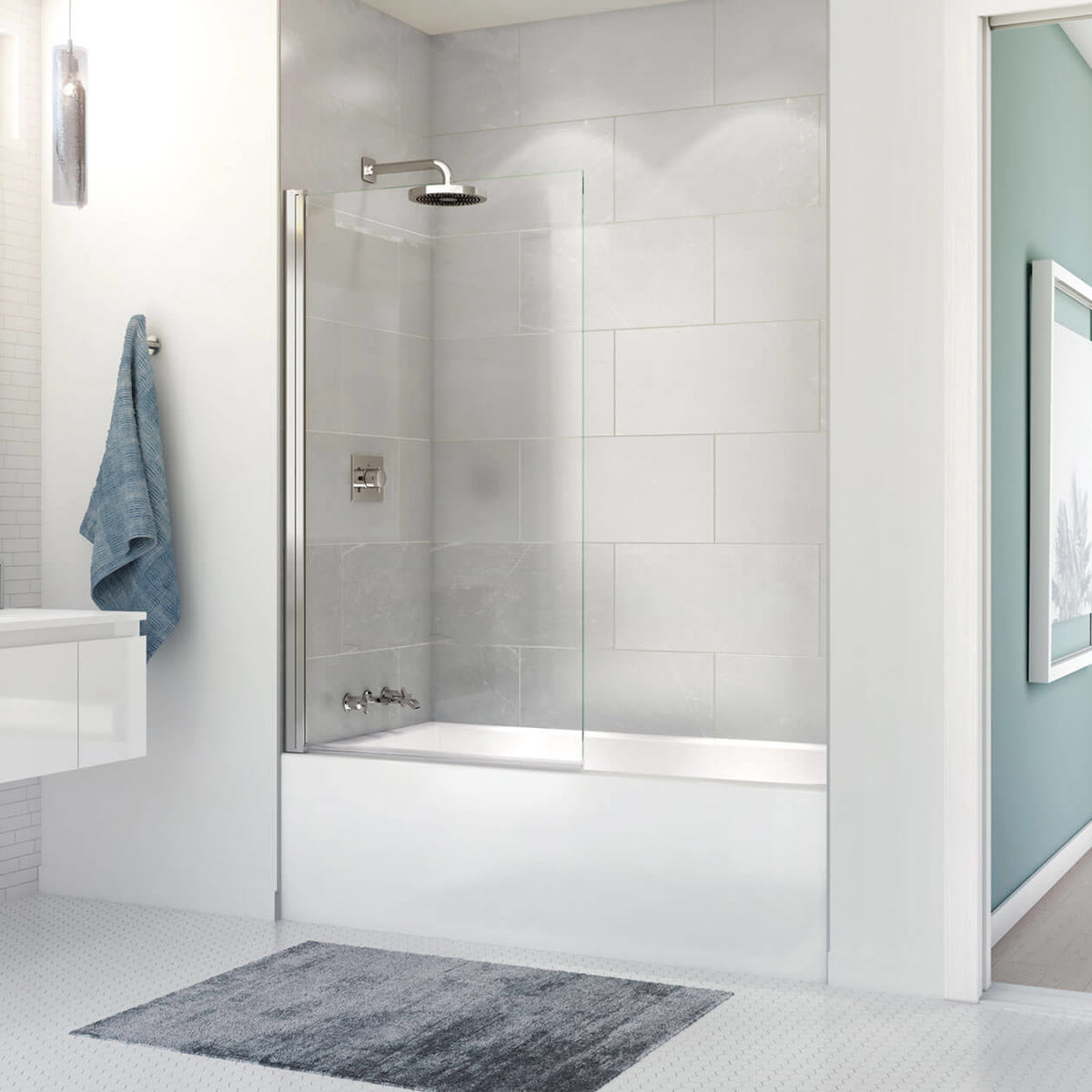 Maax Edge Square 34 x 58 in 8 mm Tub Screen for Alcove Installation