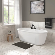 Maax Eldora 6434 AcrylX Freestanding Center Drain Bathtub in White with White Skirt