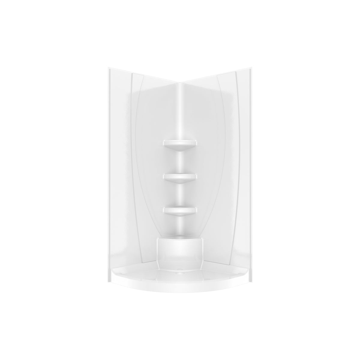Maax Equinox I 37 x 37 Acrylic Corner Center Drain One-Piece Shower in White - image 5