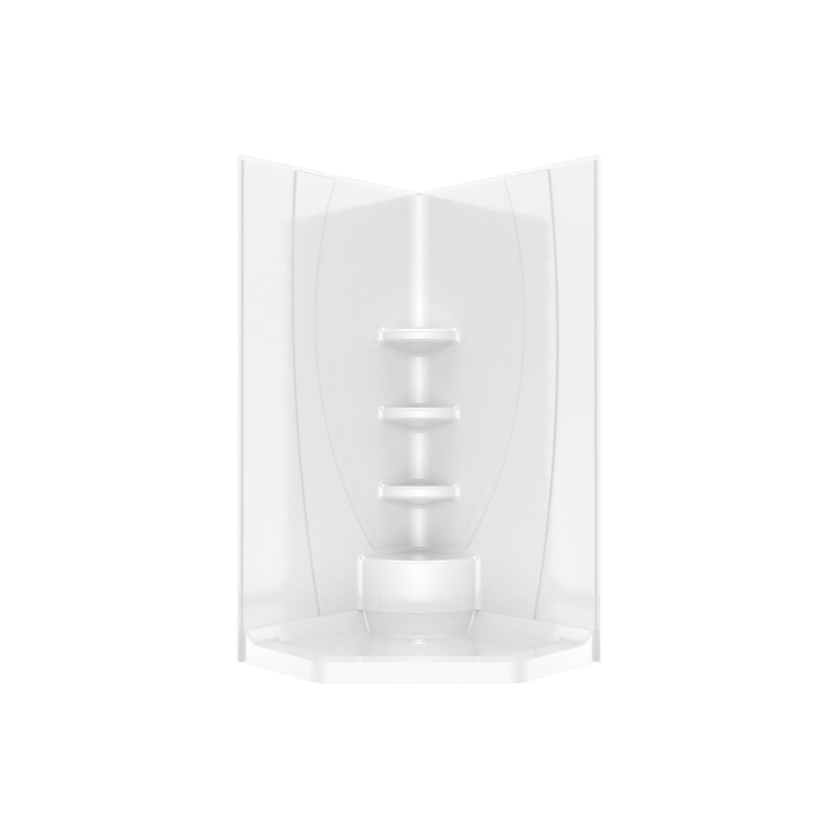 Maax Equinox II 40 x 40 Acrylic Corner Center Drain One-Piece Shower in White - image 5