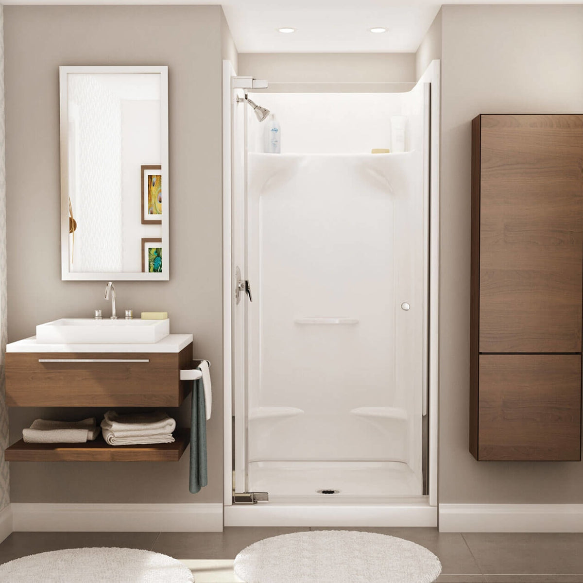 Maax Essence SH-3636 AcrylX Alcove Center Drain Four-Piece Shower in White - image 2