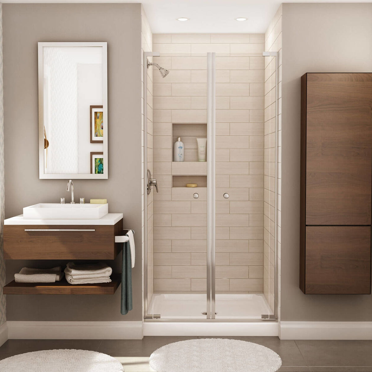 Maax Essence SH-3636 AcrylX Alcove Center Drain Four-Piece Shower in White - image 4