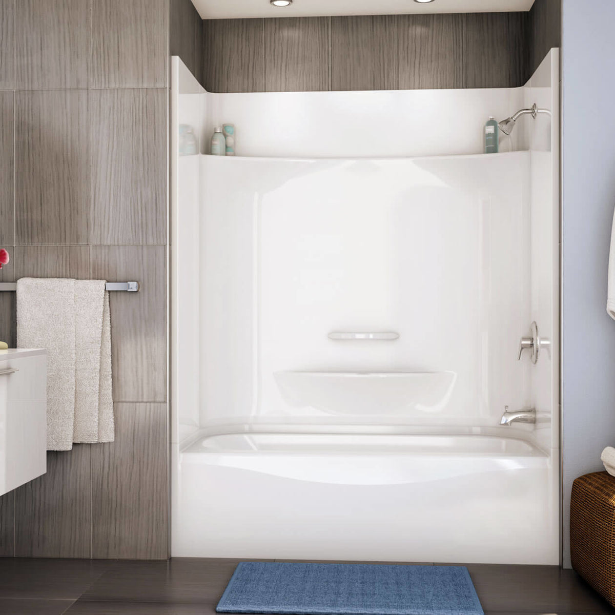 Maax Essence TS-6030 AcrylX Alcove Four-Piece Tub Shower in White
