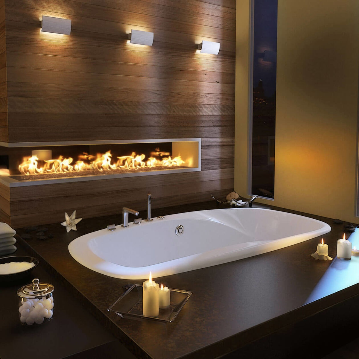 Maax Eterne 7236 Acrylic Drop-in Center Drain Bathtub in White