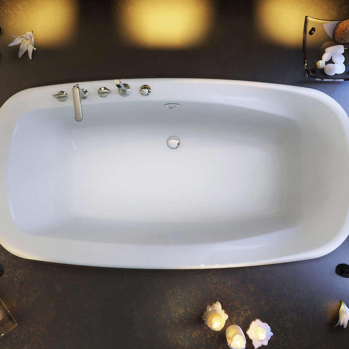 Maax Eterne 7242 Acrylic Drop-in Center Drain Combined & Bathtub in White - image 2